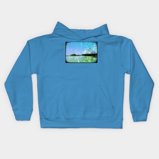 Blue and green Santa Monica Pier Kids Hoodie